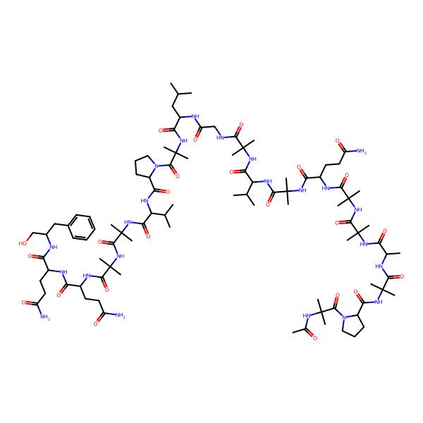 2D Structure of Ac-Aib-DL-Pro-Aib-DL-Ala-Aib-Aib-DL-Gln-Aib-DL-Val-Aib-Gly-DL-Leu-Aib-DL-Pro-DL-Val-Aib-Aib-DL-Gln-DL-Gln-DL-Phe-ol