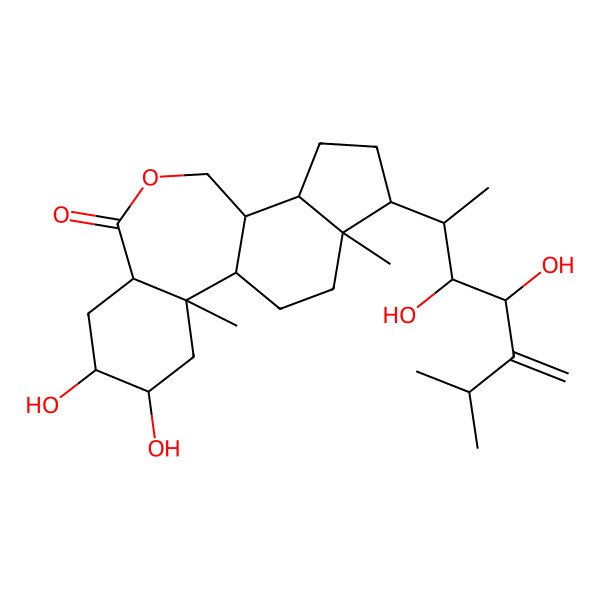 2D Structure of (4R,5S,15R)-15-[(2S,3R,4R)-3,4-dihydroxy-6-methyl-5-methylideneheptan-2-yl]-4,5-dihydroxy-2,16-dimethyl-9-oxatetracyclo[9.7.0.02,7.012,16]octadecan-8-one