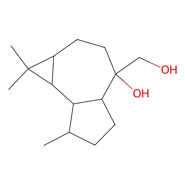 2D Structure of (1aR,4S,4aS,7R,7aR,7bS)-4-(hydroxymethyl)-1,1,7-trimethyl-2,3,4a,5,6,7,7a,7b-octahydro-1aH-cyclopropa[e]azulen-4-ol