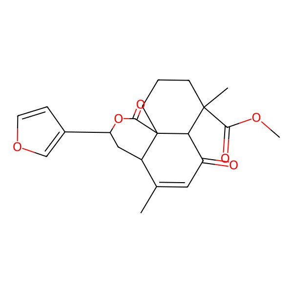 2D Structure of methyl (3S,4aR,7aR,8S,11aR)-3-(furan-3-yl)-5,8-dimethyl-1,7-dioxo-4,4a,7a,9,10,11-hexahydro-3H-benzo[i]isochromene-8-carboxylate