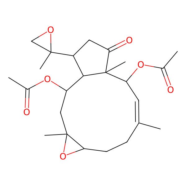 2D Structure of [(1S,2S,4S,6S,9E,11R,12S,15R)-11-acetyloxy-4,9,12-trimethyl-15-[(2R)-2-methyloxiran-2-yl]-13-oxo-5-oxatricyclo[10.3.0.04,6]pentadec-9-en-2-yl] acetate