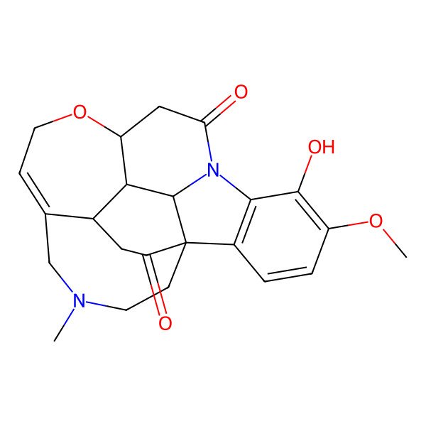 2D Structure of 15-Hydroxy-16-methoxy-4-methyl-9-oxa-4,13-diazahexacyclo[11.6.5.01,24.06,22.010,23.014,19]tetracosa-6,14(19),15,17-tetraene-12,20-dione