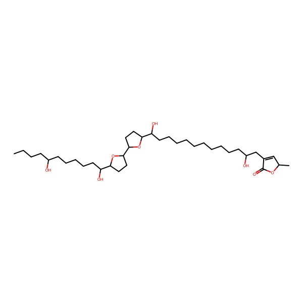 2D Structure of (2S)-4-[(2R,13R)-13-[(2R,5R)-5-[(2R,5R)-5-[(1S,7S)-1,7-dihydroxyundecyl]oxolan-2-yl]oxolan-2-yl]-2,13-dihydroxytridecyl]-2-methyl-2H-furan-5-one