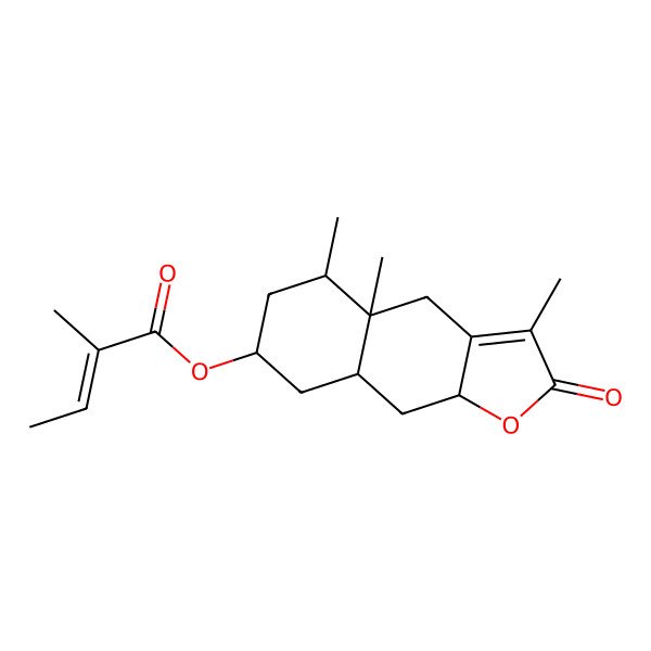 2D Structure of [(4aR,5S,7R,8aR,9aR)-3,4a,5-trimethyl-2-oxo-4,5,6,7,8,8a,9,9a-octahydrobenzo[f][1]benzofuran-7-yl] (Z)-2-methylbut-2-enoate