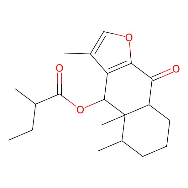 2D Structure of [(4S,4aR,5S,8aR)-3,4a,5-trimethyl-9-oxo-4,5,6,7,8,8a-hexahydrobenzo[f][1]benzofuran-4-yl] (2R)-2-methylbutanoate