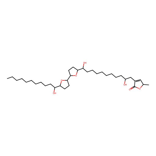 2D Structure of 4-[2,11-Dihydroxy-11-[5-[5-(1-hydroxyundecyl)oxolan-2-yl]oxolan-2-yl]undecyl]-2-methyl-2H-furan-5-one