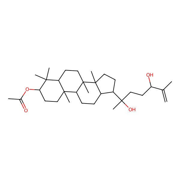 2D Structure of [17-(2,5-dihydroxy-6-methylhept-6-en-2-yl)-4,4,8,10,14-pentamethyl-2,3,5,6,7,9,11,12,13,15,16,17-dodecahydro-1H-cyclopenta[a]phenanthren-3-yl] acetate