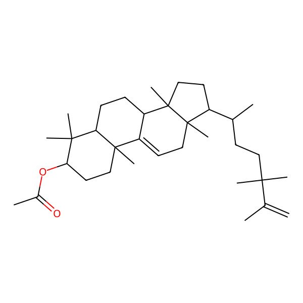 2D Structure of [(3S,5R,8S,10S,13R,14S,17R)-4,4,10,13,14-pentamethyl-17-[(2R)-5,5,6-trimethylhept-6-en-2-yl]-2,3,5,6,7,8,12,15,16,17-decahydro-1H-cyclopenta[a]phenanthren-3-yl] acetate