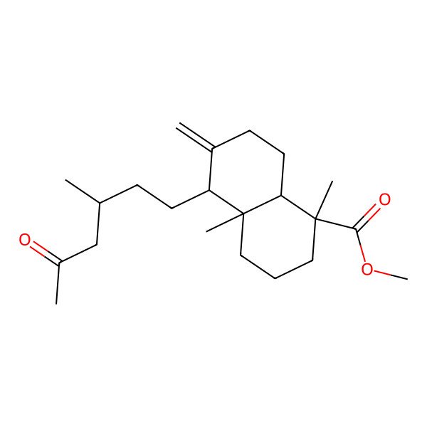 2D Structure of methyl (1S,4aR,5S,8aR)-1,4a-dimethyl-6-methylidene-5-[(3S)-3-methyl-5-oxohexyl]-3,4,5,7,8,8a-hexahydro-2H-naphthalene-1-carboxylate