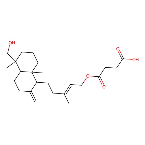 2D Structure of 4-[5-[5-(hydroxymethyl)-5,8a-dimethyl-2-methylidene-3,4,4a,6,7,8-hexahydro-1H-naphthalen-1-yl]-3-methylpent-2-enoxy]-4-oxobutanoic acid