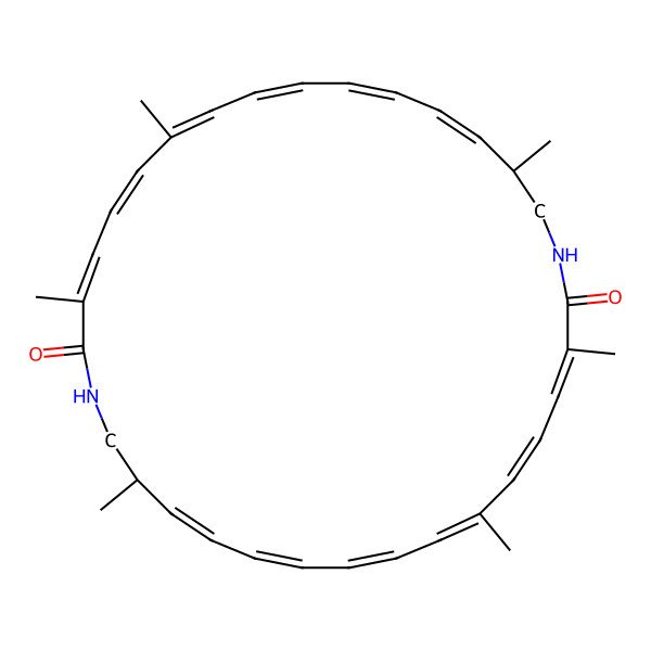 2D Structure of 3,7,15,19,23,31-Hexamethyl-1,17-diazacyclodotriaconta-3,5,7,9,11,13,19,21,23,25,27,29-dodecaene-2,18-dione