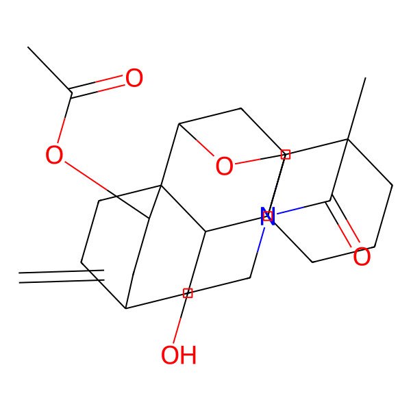 2D Structure of [(1R,5R,8R,10R,11R,12S,14S,16R,17S)-7-(2-hydroxyethyl)-5-methyl-13-methylidene-6-oxo-9-oxa-7-azahexacyclo[8.6.2.211,14.01,8.05,17.011,16]icosan-12-yl] acetate