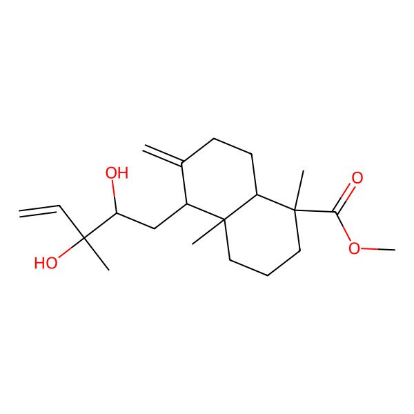 2D Structure of methyl 5-(2,3-dihydroxy-3-methylpent-4-enyl)-1,4a-dimethyl-6-methylidene-3,4,5,7,8,8a-hexahydro-2H-naphthalene-1-carboxylate