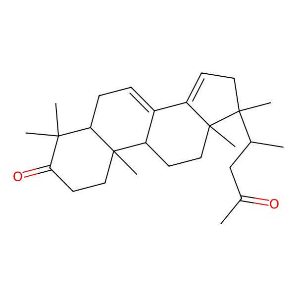 2D Structure of (5R,9S,10R,13S,17S)-4,4,10,13,17-pentamethyl-17-[(2R)-4-oxopentan-2-yl]-1,2,5,6,9,11,12,16-octahydrocyclopenta[a]phenanthren-3-one