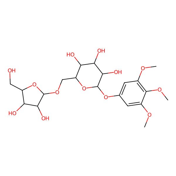 2D Structure of 2-[[3,4-Dihydroxy-5-(hydroxymethyl)oxolan-2-yl]oxymethyl]-6-(3,4,5-trimethoxyphenoxy)oxane-3,4,5-triol