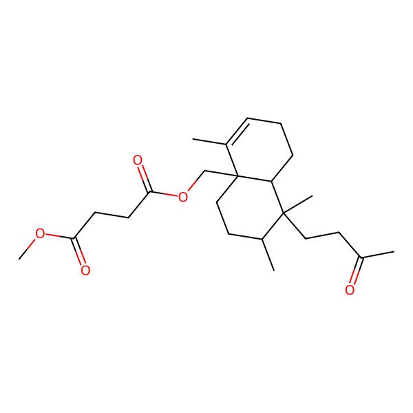 2D Structure of 1-O-methyl 4-O-[[4,7,8-trimethyl-8-(3-oxobutyl)-1,2,5,6,7,8a-hexahydronaphthalen-4a-yl]methyl] butanedioate