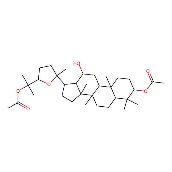 2D Structure of [17-[5-(2-acetyloxypropan-2-yl)-2-methyloxolan-2-yl]-12-hydroxy-4,4,8,10,14-pentamethyl-2,3,5,6,7,9,11,12,13,15,16,17-dodecahydro-1H-cyclopenta[a]phenanthren-3-yl] acetate