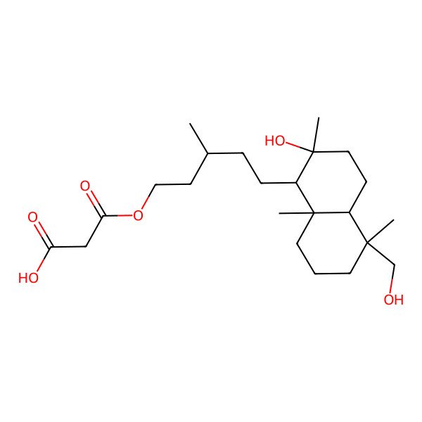 2D Structure of 3-[5-[2-hydroxy-5-(hydroxymethyl)-2,5,8a-trimethyl-3,4,4a,6,7,8-hexahydro-1H-naphthalen-1-yl]-3-methylpentoxy]-3-oxopropanoic acid