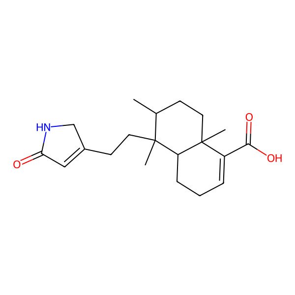 2D Structure of 5,6,8a-Trimethyl-5-[2-(5-oxo-1,2-dihydropyrrol-3-yl)ethyl]-3,4,4a,6,7,8-hexahydronaphthalene-1-carboxylic acid