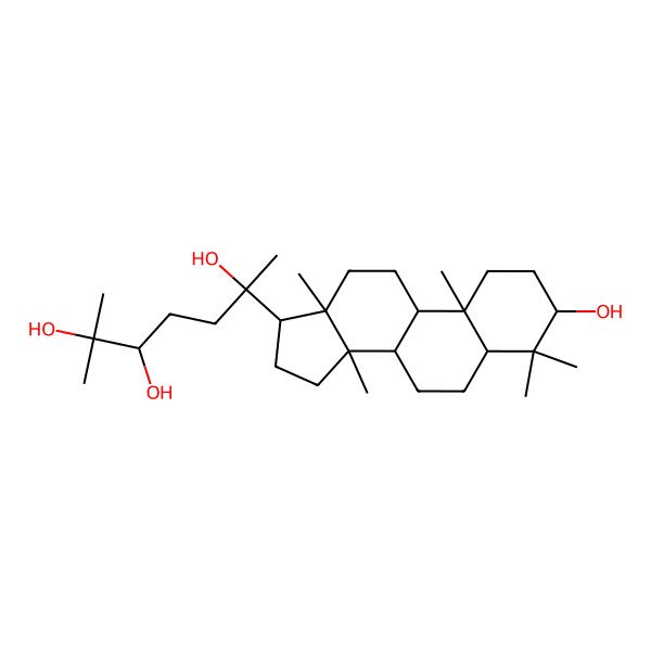 2D Structure of (3R,6S)-6-[(3R,5R,8R,9S,10R,13R,14S,17S)-3-hydroxy-4,4,10,13,14-pentamethyl-2,3,5,6,7,8,9,11,12,15,16,17-dodecahydro-1H-cyclopenta[a]phenanthren-17-yl]-2-methylheptane-2,3,6-triol