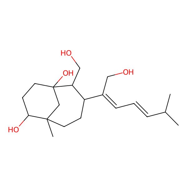 2D Structure of (1R,2S,3S,6S,7R)-2-(hydroxymethyl)-3-[(2Z,4E)-1-hydroxy-6-methylhepta-2,4-dien-2-yl]-6-methylbicyclo[4.3.1]decane-1,7-diol