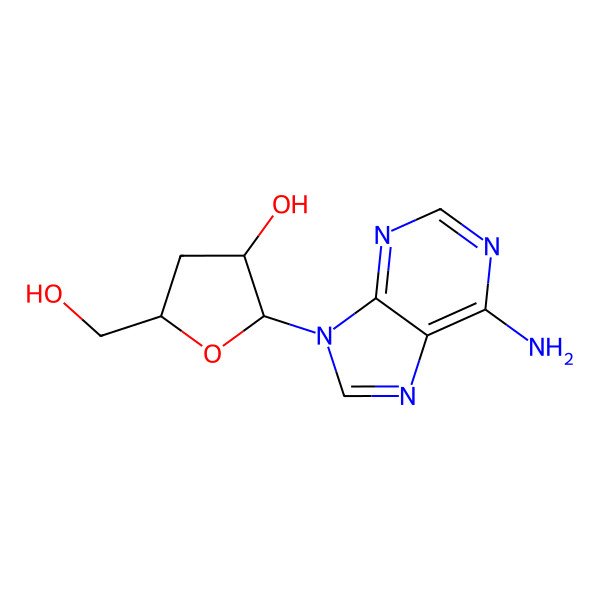 2D Structure of 9-(3-Deoxypentofuranosyl)-9H-purin-6-amine