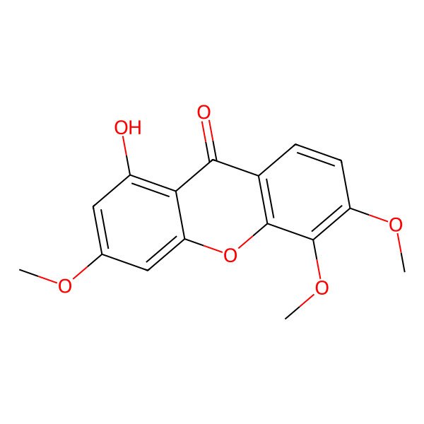 2D Structure of 9H-Xanthen-9-one, 1-hydroxy-3,5,6-trimethoxy-
