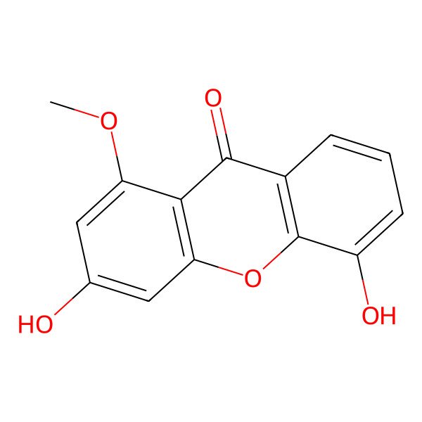 2D Structure of 9H-Xanthen-9-one, 3,5-dihydroxy-1-methoxy- 2D Structure of 9H-Xanthen-9-one, 3,5-dihydroxy-1-methoxy-
