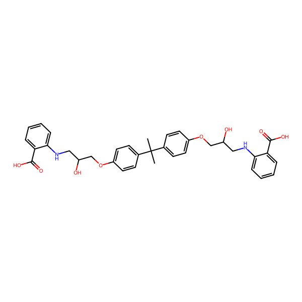 2D Structure of (9R, 22R)-bisphenol A bis (9, 22-hydroxy-10, 23-anthranilicacid-propyl)