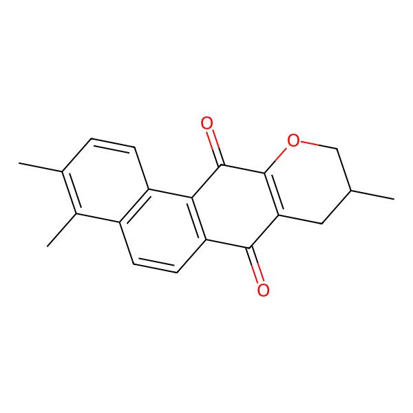 2D Structure of (9R)-3,4,9-trimethyl-9,10-dihydro-8H-naphtho[2,1-g]chromene-7,12-dione