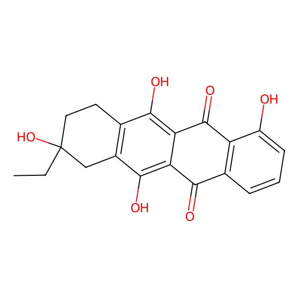 2D Structure of (9R)-9-ethyl-4,6,9,11-tetrahydroxy-8,10-dihydro-7H-tetracene-5,12-dione
