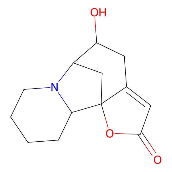 2D Structure of (9R)-9-hydroxy-14-oxa-7-azatetracyclo[6.6.1.01,11.02,7]pentadec-11-en-13-one