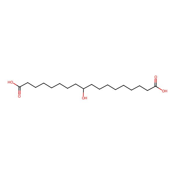 2D Structure of (9R)-9-hydroxyoctadecanedioic acid