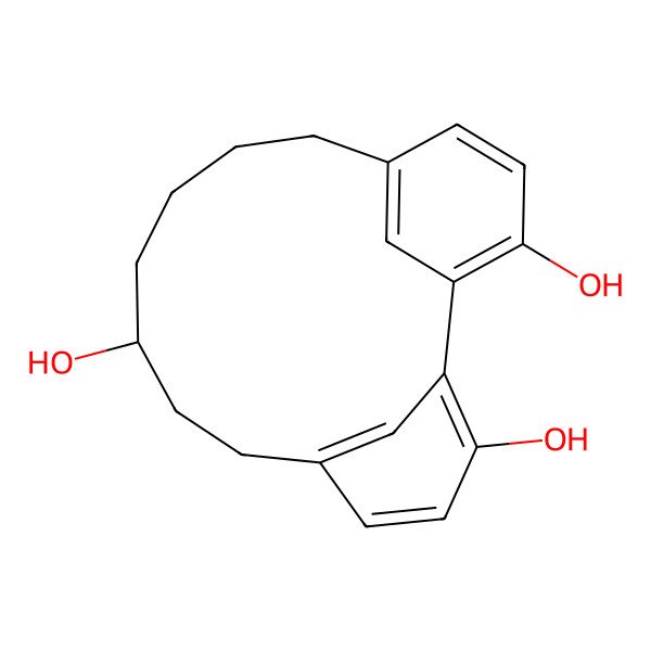 2D Structure of (9R)-tricyclo[12.3.1.12,6]nonadeca-1(17),2,4,6(19),14(18),15-hexaene-3,9,17-triol
