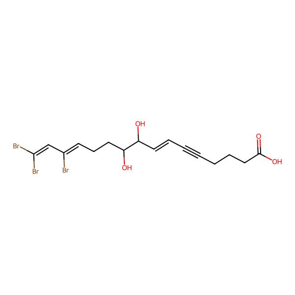 2D Structure of (9R,10R)-14,16,16-tribromo-9,10-dihydroxyhexadeca-7,13,15-trien-5-ynoic acid