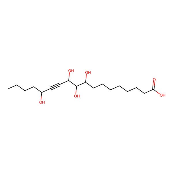 2D Structure of (9R,10R,11R,14S)-9,10,11,14-tetrahydroxyoctadec-12-ynoic acid