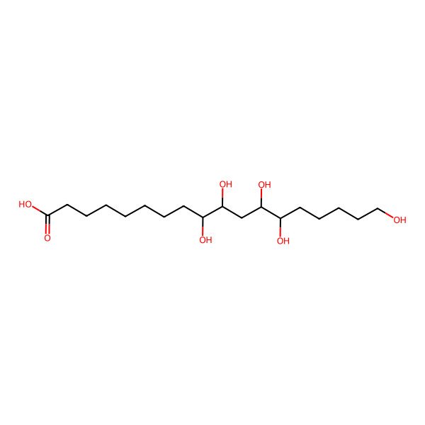 2D Structure of (9R,10S,12R,13S)-9,10,12,13,18-pentahydroxyoctadecanoic acid