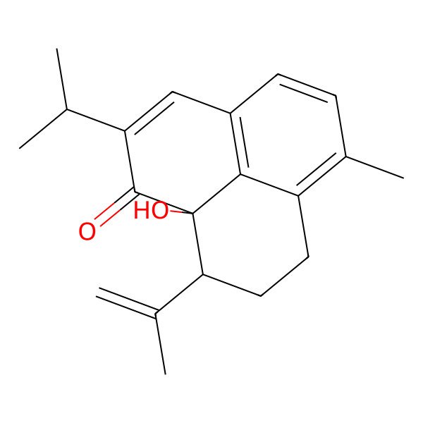 2D Structure of (9R,9aS)-9a-hydroxy-6-methyl-2-propan-2-yl-9-prop-1-en-2-yl-8,9-dihydro-7H-phenalen-1-one 2D Structure of (9R,9aS)-9a-hydroxy-6-methyl-2-propan-2-yl-9-prop-1-en-2-yl-8,9-dihydro-7H-phenalen-1-one