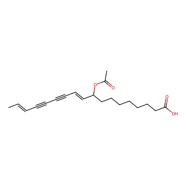 2D Structure of (9S,10E,16Z)-9-acetyloxyoctadeca-10,16-dien-12,14-diynoic acid