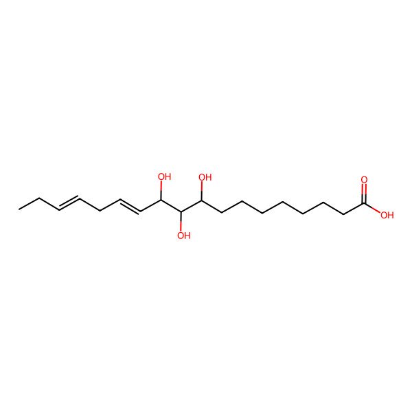 2D Structure of 9S,10S,11R-trihydroxy-12Z,15Z-octadecadienoic acid 2D Structure of 9S,10S,11R-trihydroxy-12Z,15Z-octadecadienoic acid