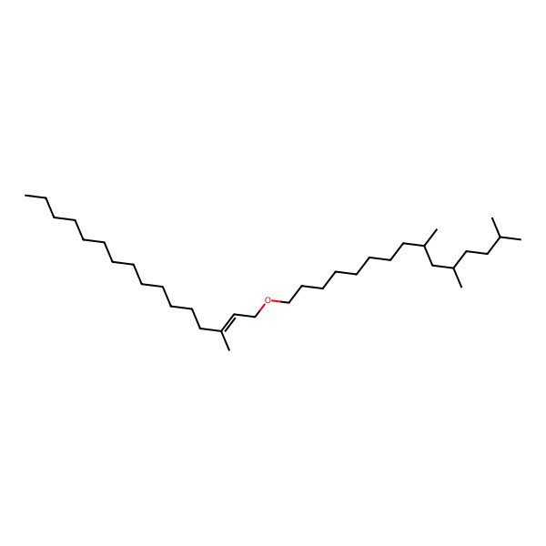 2D Structure of (9S,11R)-9,11,14-trimethyl-1-(3-methylhexadec-2-enoxy)pentadecane 2D Structure of (9S,11R)-9,11,14-trimethyl-1-(3-methylhexadec-2-enoxy)pentadecane