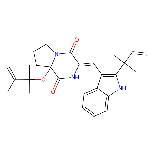 2D Structure of 9xi-O-2(2,3-dimethylbut-3-enyl)brevianamide Q