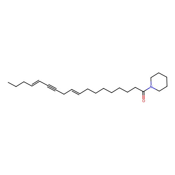 2D Structure of (9Z,14Z)-1-piperidin-1-yloctadeca-9,14-dien-12-yn-1-one