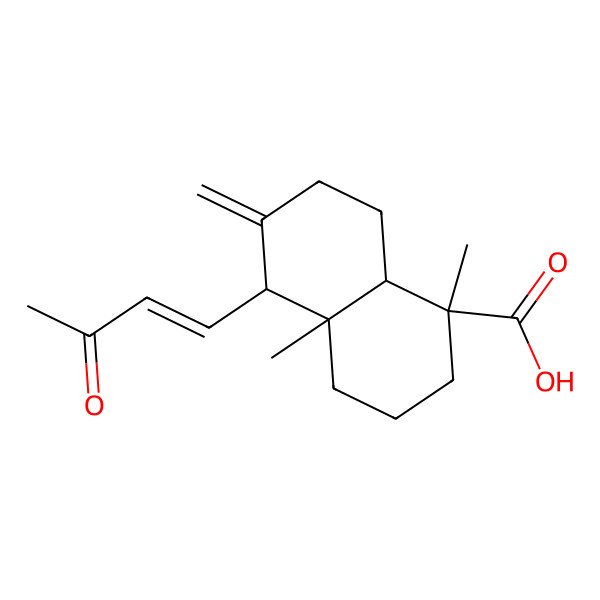 2D Structure of 1,4a-dimethyl-6-methylidene-5-(3-oxobut-1-enyl)-3,4,5,7,8,8a-hexahydro-2H-naphthalene-1-carboxylic acid