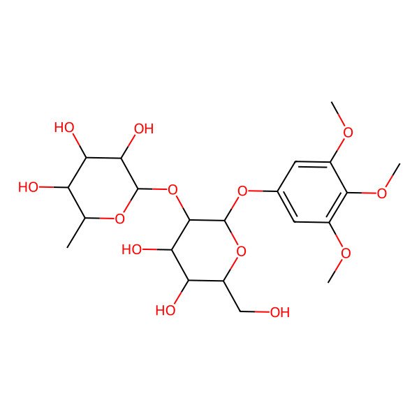 2D Structure of (2S,3R,4R,5R,6S)-2-[(2S,3R,4S,5S,6R)-4,5-dihydroxy-6-(hydroxymethyl)-2-(3,4,5-trimethoxyphenoxy)oxan-3-yl]oxy-6-methyloxane-3,4,5-triol