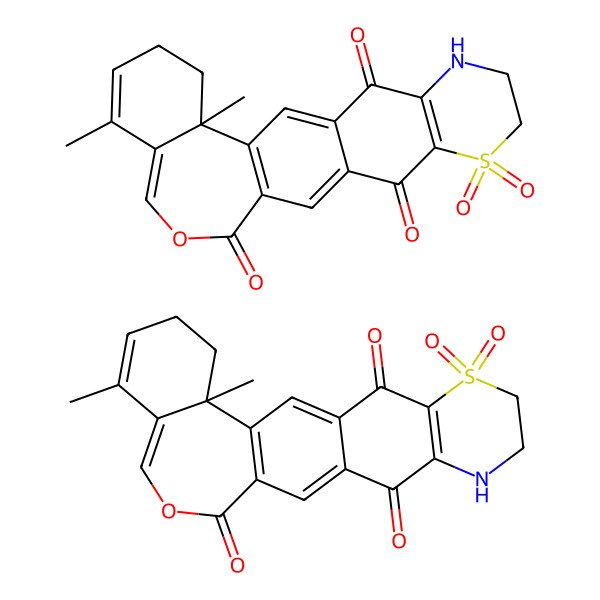 2D Structure of 15,19-Dimethyl-6,6-dioxo-22-oxa-6lambda6-thia-9-azapentacyclo[12.9.0.03,12.05,10.015,20]tricosa-1(14),2,5(10),12,18,20-hexaene-4,11,23-trione;15,19-dimethyl-9,9-dioxo-22-oxa-9lambda6-thia-6-azapentacyclo[12.9.0.03,12.05,10.015,20]tricosa-1(14),2,5(10),12,18,20-hexaene-4,11,23-trione