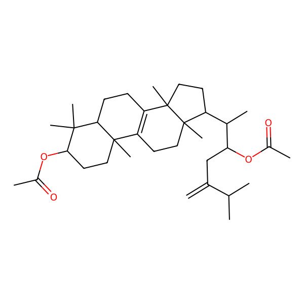 2D Structure of [(3S,5R,10S,13R,14R,17R)-17-[(2S,3S)-3-acetyloxy-6-methyl-5-methylideneheptan-2-yl]-4,4,10,13,14-pentamethyl-2,3,5,6,7,11,12,15,16,17-decahydro-1H-cyclopenta[a]phenanthren-3-yl] acetate