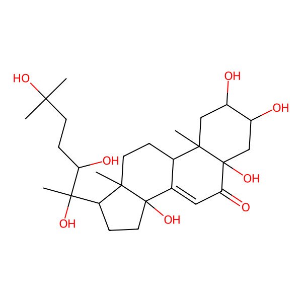 2D Structure of 2,3,5,14-Tetrahydroxy-10,13-dimethyl-17-(2,3,6-trihydroxy-6-methylheptan-2-yl)-1,2,3,4,9,11,12,15,16,17-decahydrocyclopenta[a]phenanthren-6-one