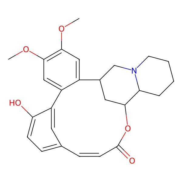2D Structure of 9-Hydroxy-4,5-dimethoxy-16-oxa-23-azapentacyclo[15.7.1.18,12.02,7.018,23]hexacosa-2,4,6,8,10,12(26),13-heptaen-15-one
