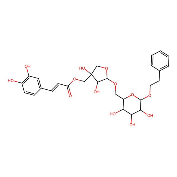 2D Structure of [3,4-Dihydroxy-5-[[3,4,5-trihydroxy-6-(2-phenylethoxy)oxan-2-yl]methoxy]oxolan-3-yl]methyl 3-(3,4-dihydroxyphenyl)prop-2-enoate